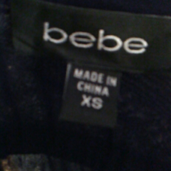 Bebe Black Sheer Sequin accent Top - Picture 6 of 7